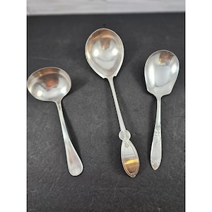 Set of 3 Silver Serving Spoons