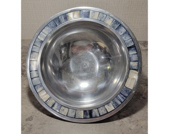 MIkassa Aluminum Bowl with Mother of Pearl Trim