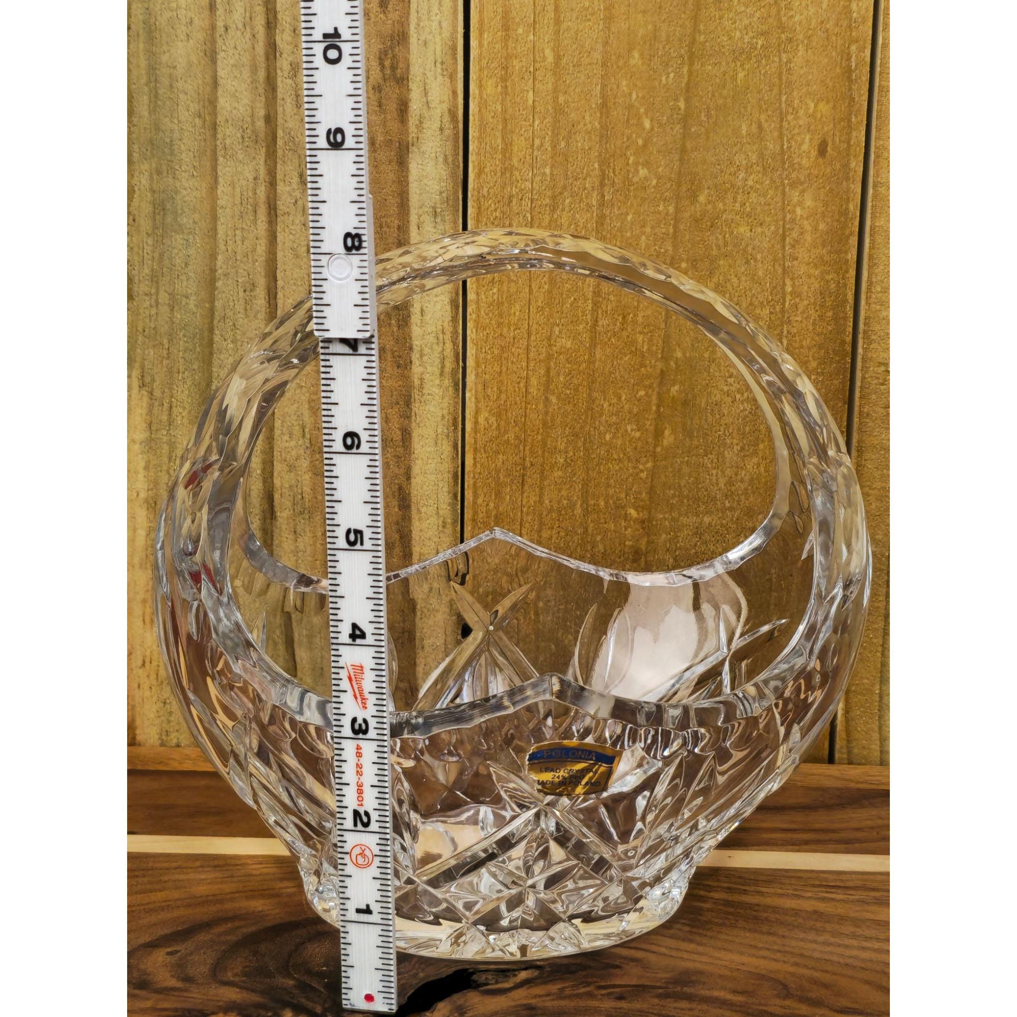 Vintage Polonia Lead Crystal Basket Vase Made in Poland - Etsy