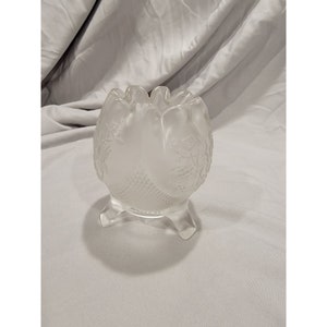 Fenton Frosted Crystal "Grape and Vine" Footed Bowl