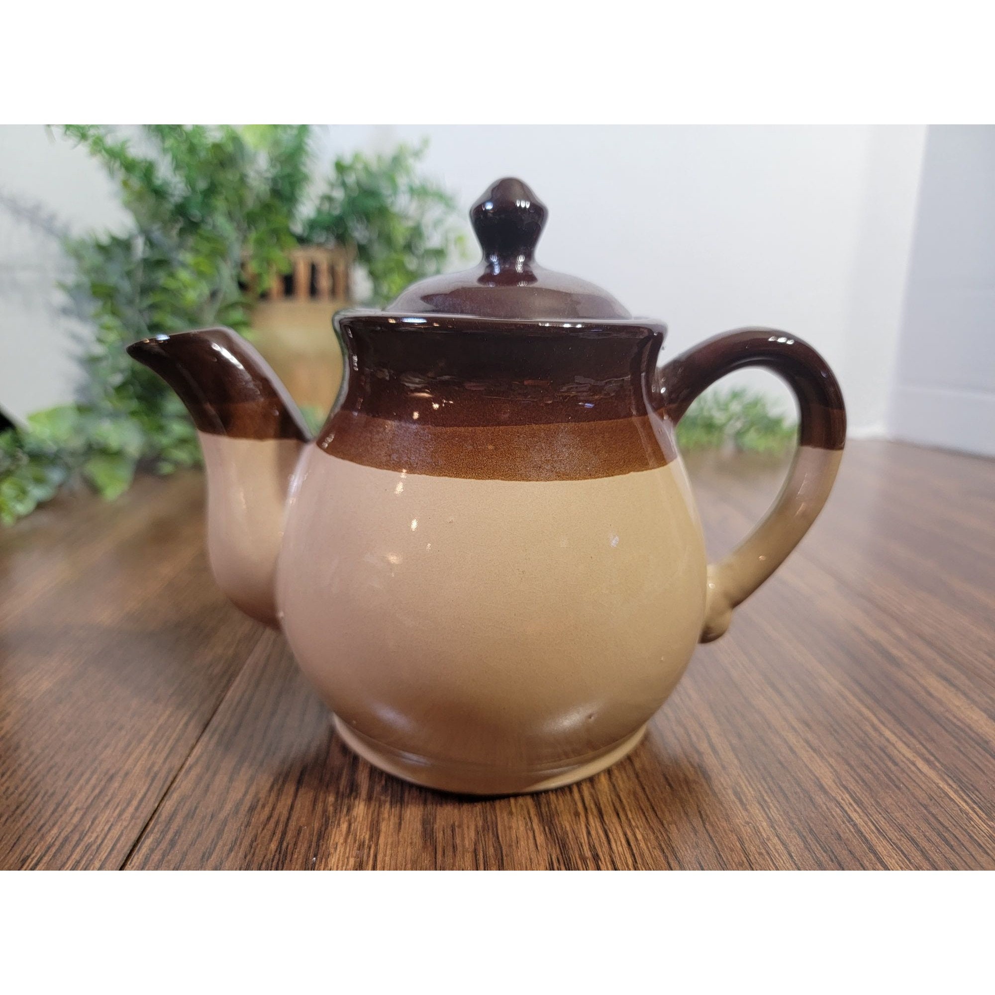 Vintage glasierte Terrakotta Teekanne - Etsy.de