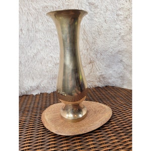 Vintage Tall Brass Vase, Made in India