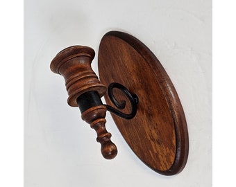 Vintage Wood and Metal Wall Candle Sconce