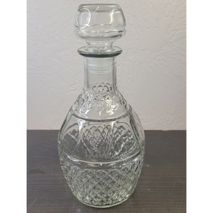 Vintage Pressed Glass Liquor Decanter with Stopper