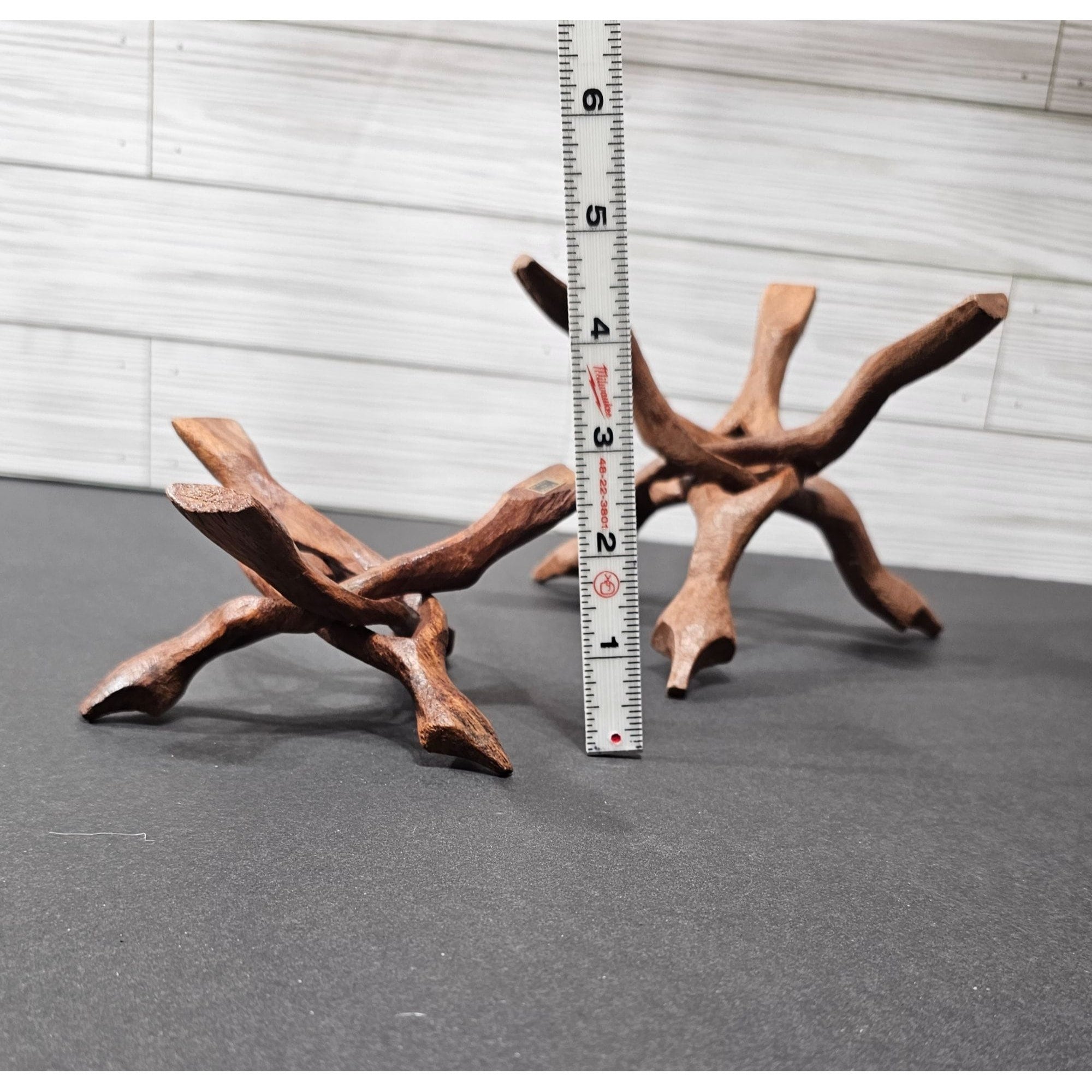 Vintage Hand Carved Wood Tripod 3 Legged Stand Orb Stand, Plant Vintage Hand Carved Wood Tripod 3 Legged Stand Orb Stand, Plant