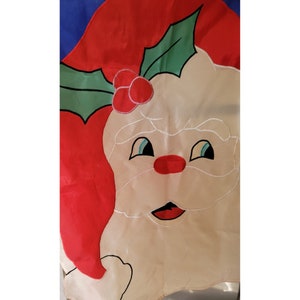 Vintage Double Sided Santa Yard Flag, 41&quot; x 28&quot;