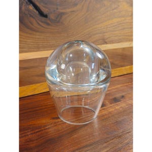 Vintage Hand-Blown Bombay Clear Bubble Glass Oil Lamp