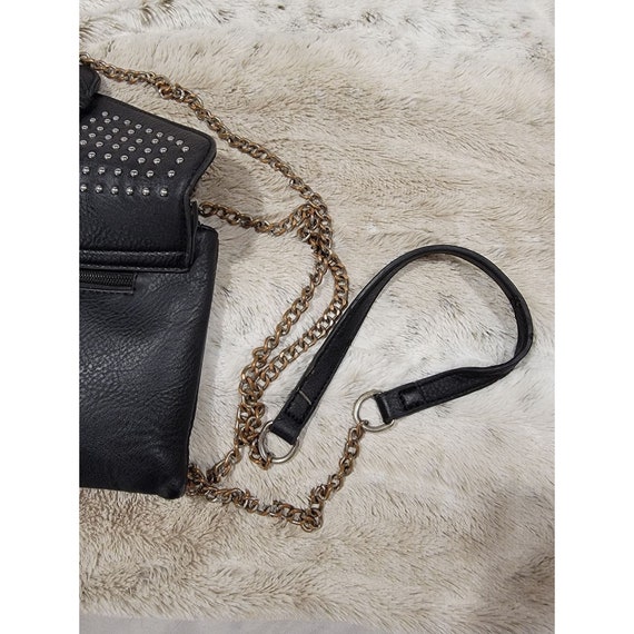 Vintage Black Leather Clutch with Long Chain Shou… - image 4