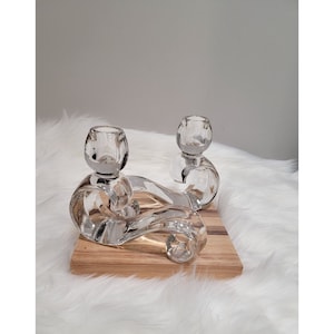 Vintage 1960&#39;s Crystal Candlestick Holders, Set of 2