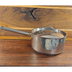 Royal Doulton Stainless Steel Saucepan With Lid 6.5&quot; Diameter 3&quot; Height Silver Durable Kitchen Cookware