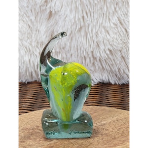 Vintage Art Glass Hand Blown Elephant Paperweight