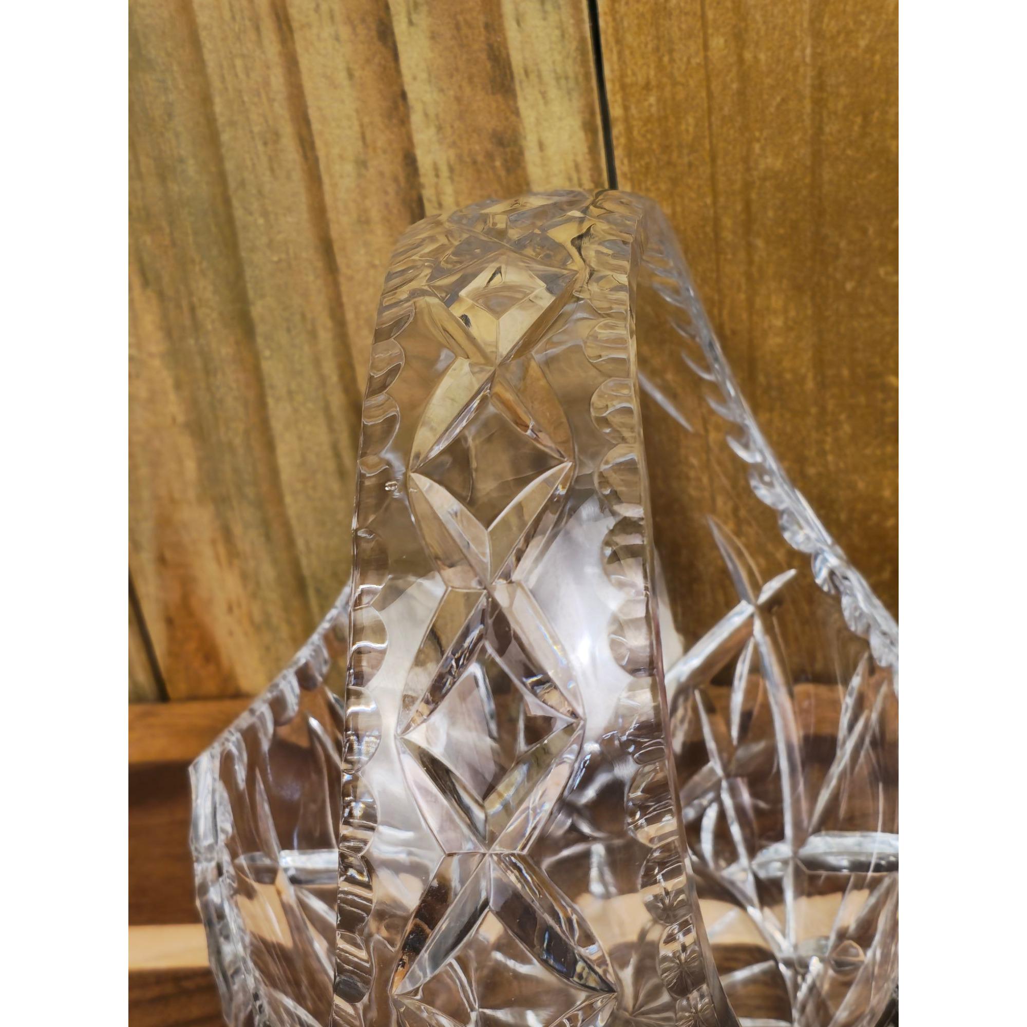Vintage Polonia Lead Crystal Basket Vase Made in Poland - Etsy