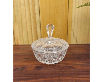 Vintage Crystal Candy Dish with Lid