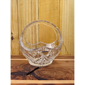 Vintage Polonia Lead Crystal Basket Vase Made In Poland