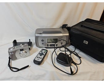 HP Photosmart 145 Compact Photo Printer, 886 Digital Camera Dock, HP 735 Digital Camera, Remote Control and Charging Cord