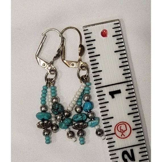 Handcrafted Beaded Turquoise Earrings - image 6