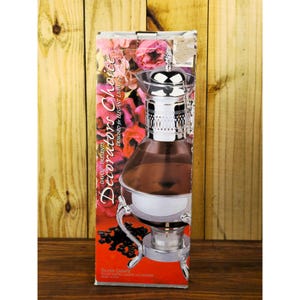 Carafe à café argentée avec réchaud par Decorators Choice élégant verre et design argenté