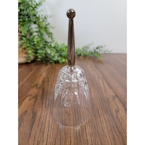 Vintage Princess House Crystal Bell with Silver Plated Handle