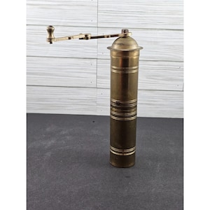 Antique Brass Coffee Mill Grinder, Kitchen Decor
