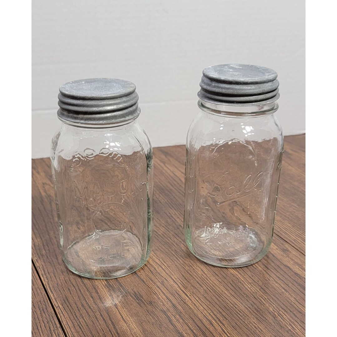 Set of 2 Vintage Quart Size Canning Jars Mason & Ball Etsy