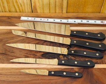 Oneida Edge Plus （オネイダ社）包丁セット 5本 木製ブロック付 Oneida Edge Plus 5-piece Knife Set With Black Handles & Stainless