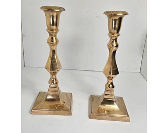 Set of 2 Vintage 10" Ornate Solid Brass Candle Holders