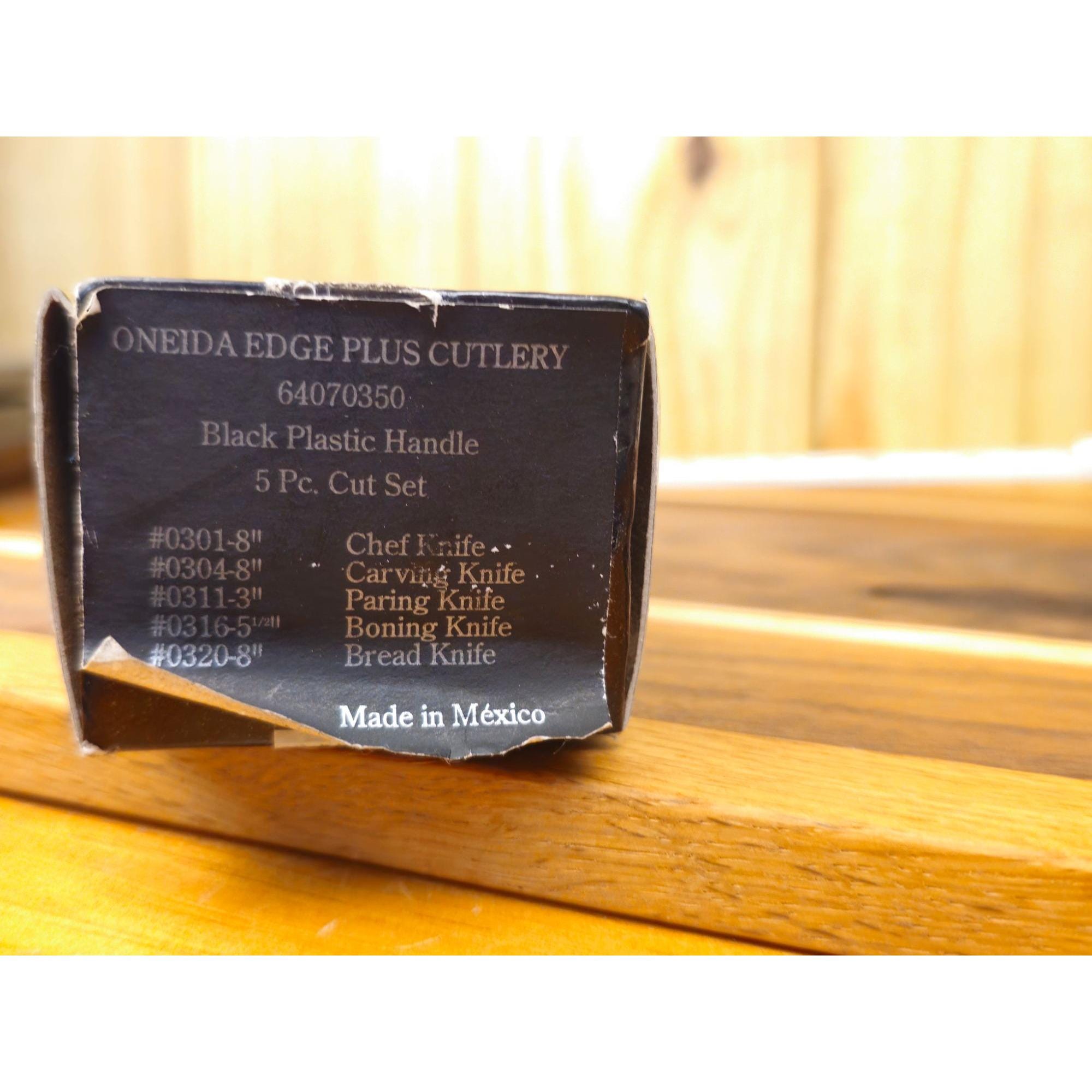 Oneida Edge Plus 5-piece Knife Set With Black Handles & Stainless