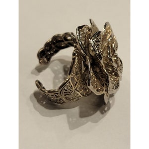 Sterling Silver Rose Ring, Adjustable