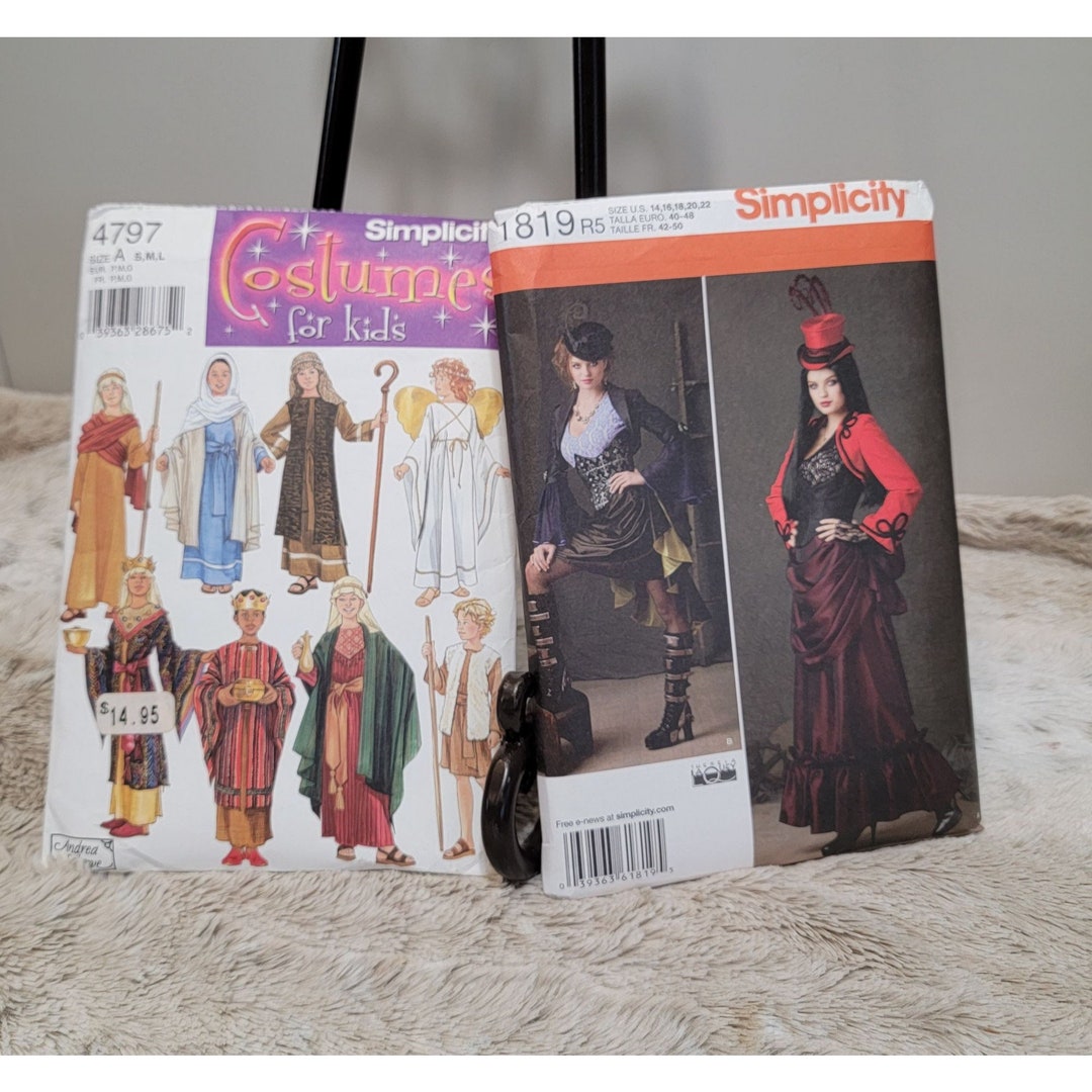 Simplicity Sewing Pattern Costumes Pattern 4797 & 1819 Etsy