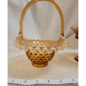 Vintage Fenton Hobnail Basket