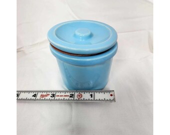 Small English Butter Cheese Crock Jar & Lid