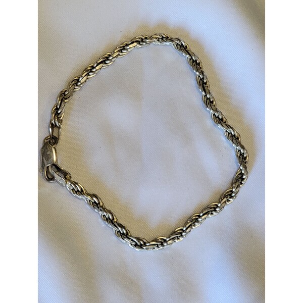 925 FAS Sterling Silver rope bracelet, Made in Italy.