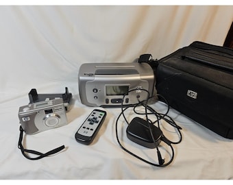HP Photosmart 145 Compact Photo Printer, 886 Digital Camera Dock, HP 735 Digital Camera, Remote Control and Charging Cord