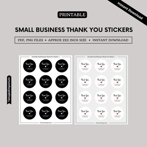 Printable Small Business Thank You Stickers | Thank You Stickers Business | Thank You Stickers Sheet