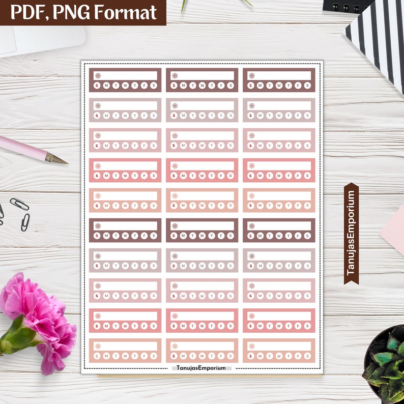 Printable Weekly Habit Tracker Stickers - Etsy