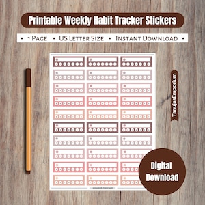 Printable Weekly Habit Tracker Stickers