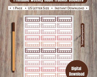 Printable Weekly Habit Tracker Stickers