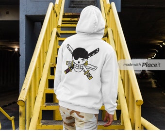 Three Sword Style Pirate Flag Sweatshirt (Front + Back)