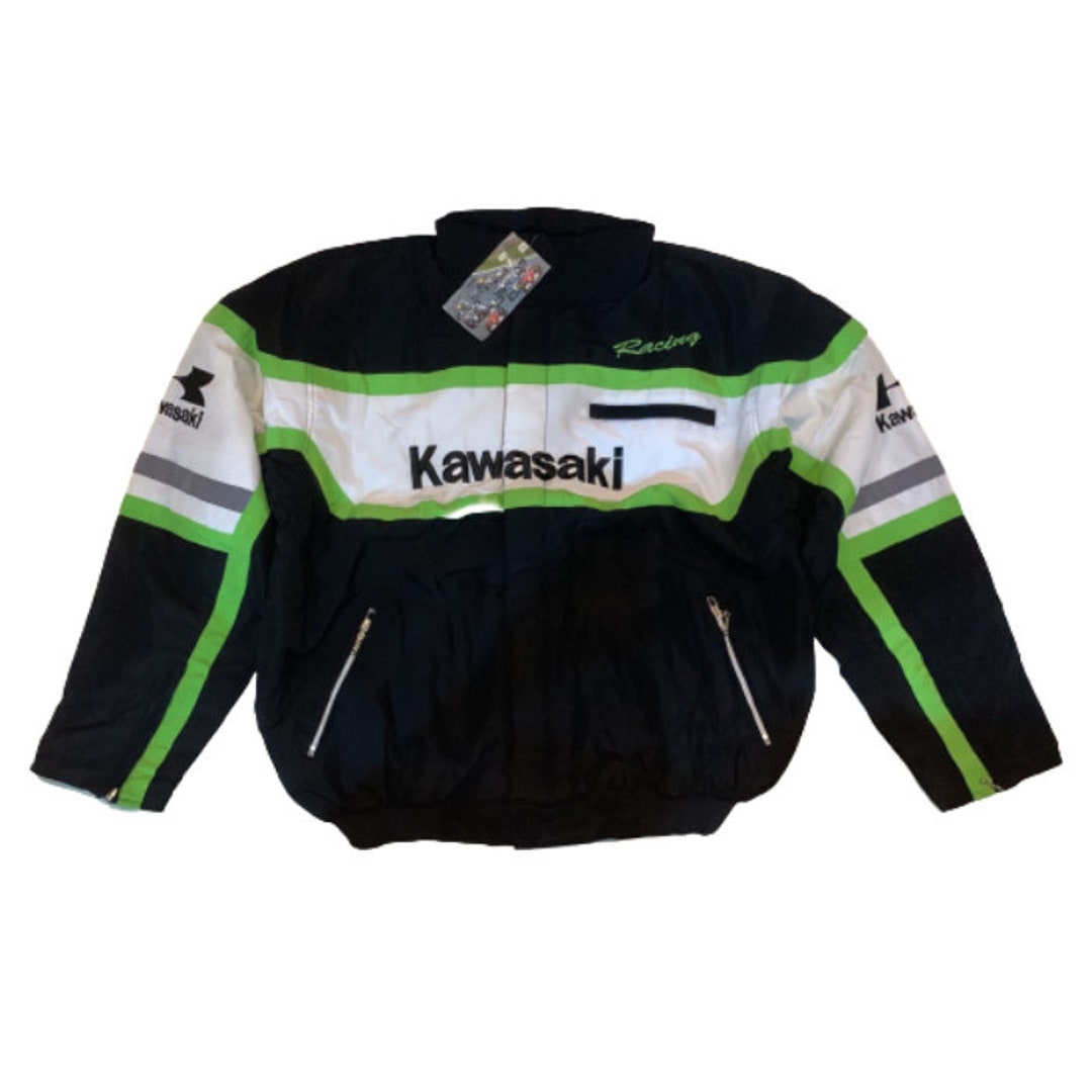 Kawasaki Nascar Racing Jacket Black Green Racer Jacket sport - Etsy