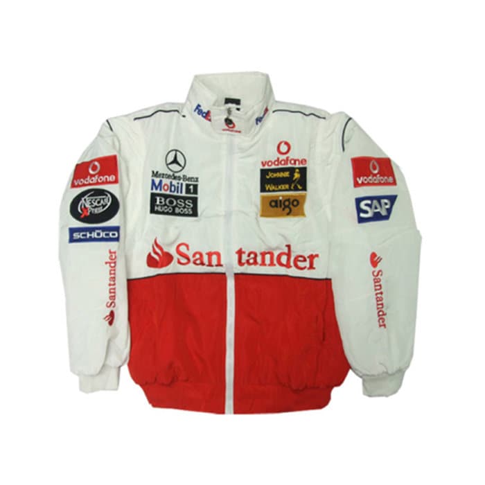 Mercedes Benz Santander Racing Jacket White and Red Nascar - Etsy