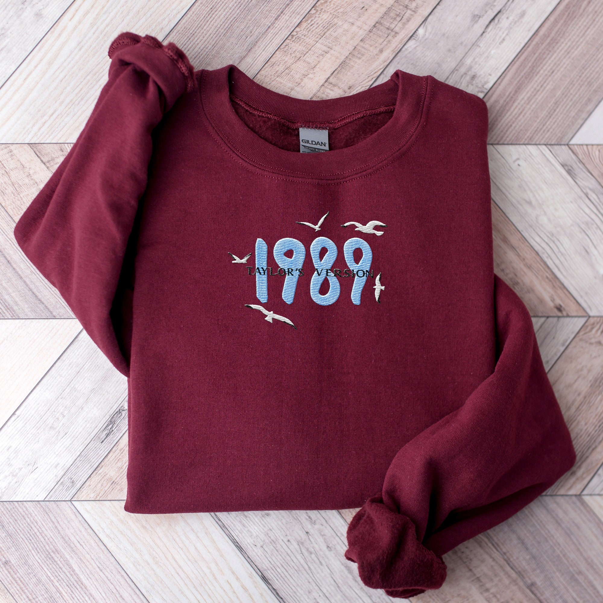 Discover Embroidered 1989 Seagull Taylor Sweatshirt swiftiee gifts 1989 swiftiee Sweatshirt