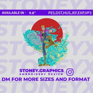 Phenoix Anime Embroidery Designs, Machine Embroidery Design File, Pes