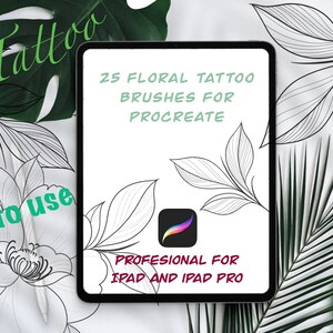 25 Procreate floral stamps for iPad-ideal for floral tattoos-