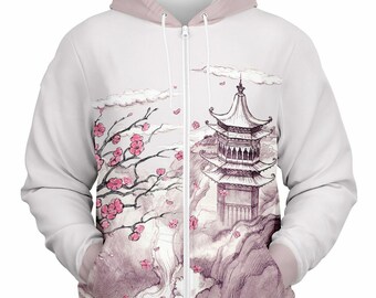 Pink Mountain Zip Hoodie - Baumwollmischung