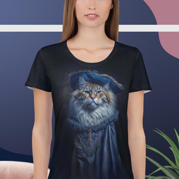 Musketeer Cat Women's Athletic T-shirt