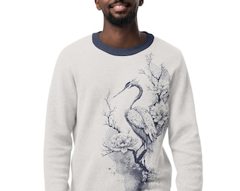 Crane Navy Rundhalspullover: Unisex Baumwollmischung