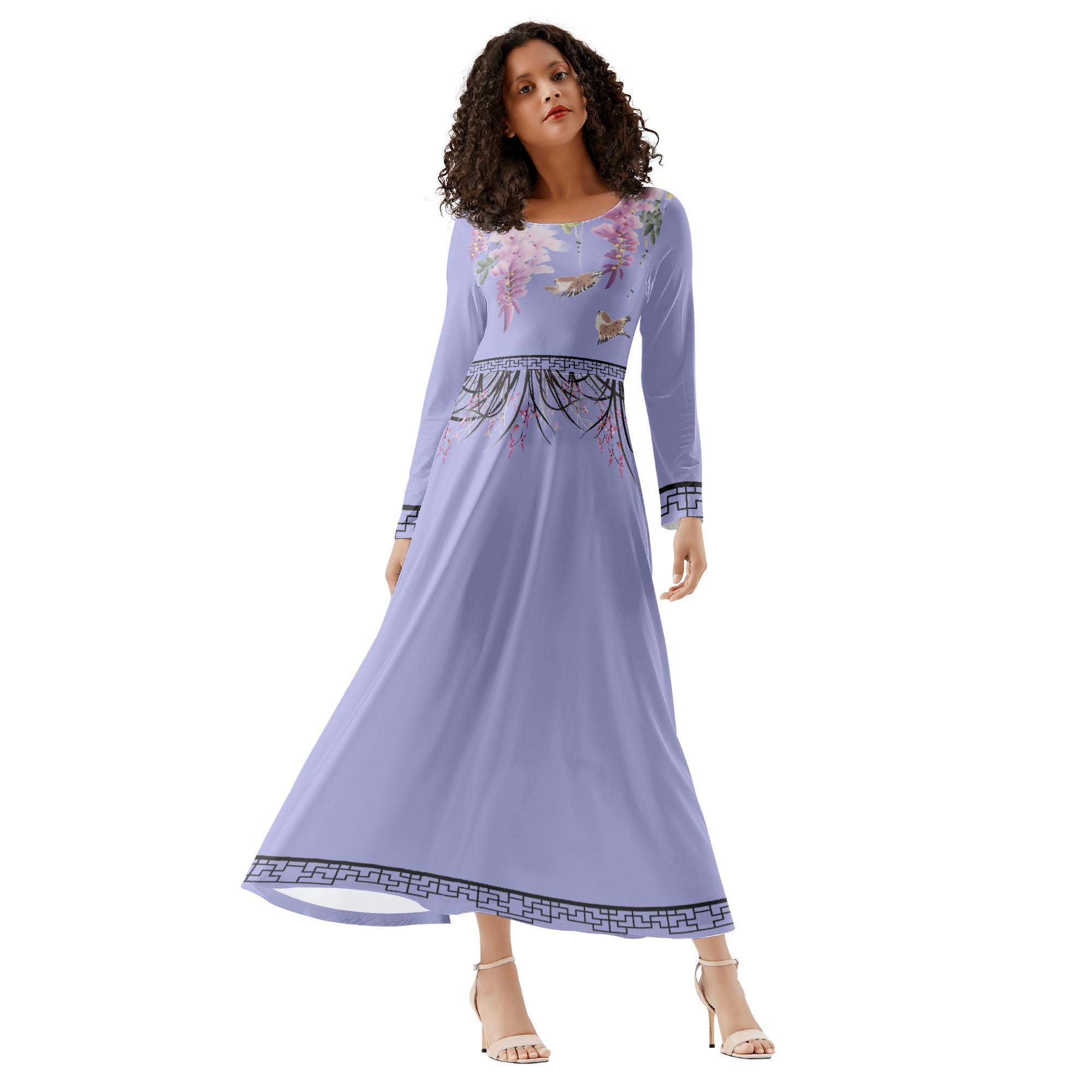 green emerald velvet dress Graceland Maxi Dress — White & Blue Floral main image 0