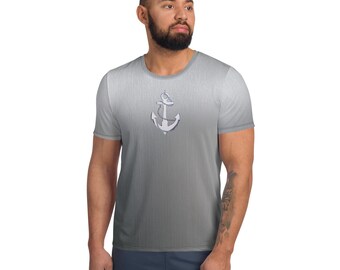 Herren Anchor Athletic T-Shirt: Metallic Gym Activewear