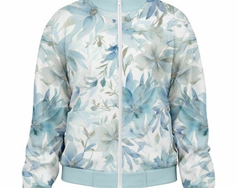 Floral Print Track Jacket: Recycled Polyester Spandex Blend