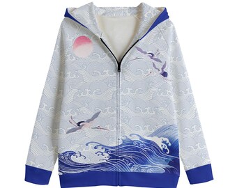 All-Over Print Kid's Zip Up Raglan Sleeve Hoodie | 310GSM Cotton